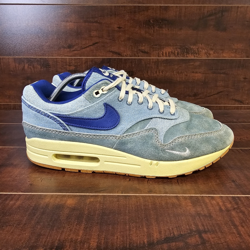 Nike Air Max 1 PRM Premium 'Dirty Denim' Blue Athletic Sneakers Mens Size 12